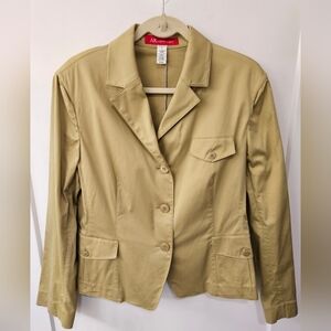 NWOT - Anne Klein Green Cotton Stretch Summer Blazer - Size 16